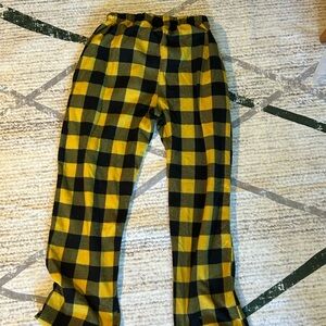 Amazon Yellow and Black Plaid Sweatpants